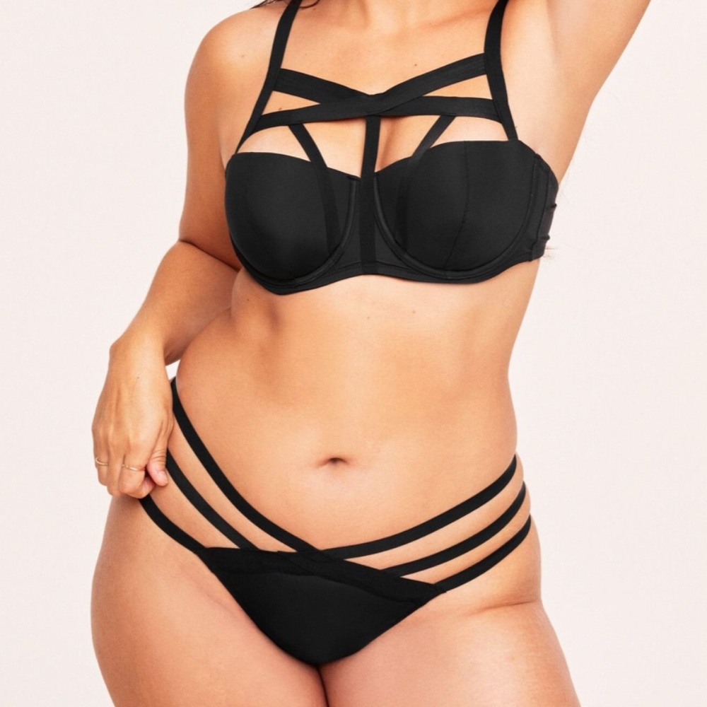 NWT Adore Me Eileen Contour Plus Baconette Jet Black Bra **Top Only** 40DD